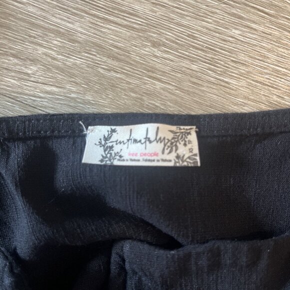 Free People Intimately Bodysuit Women XS Black Thong Snaps Wire V-neck Tie Strap - Picture 2 of 5
